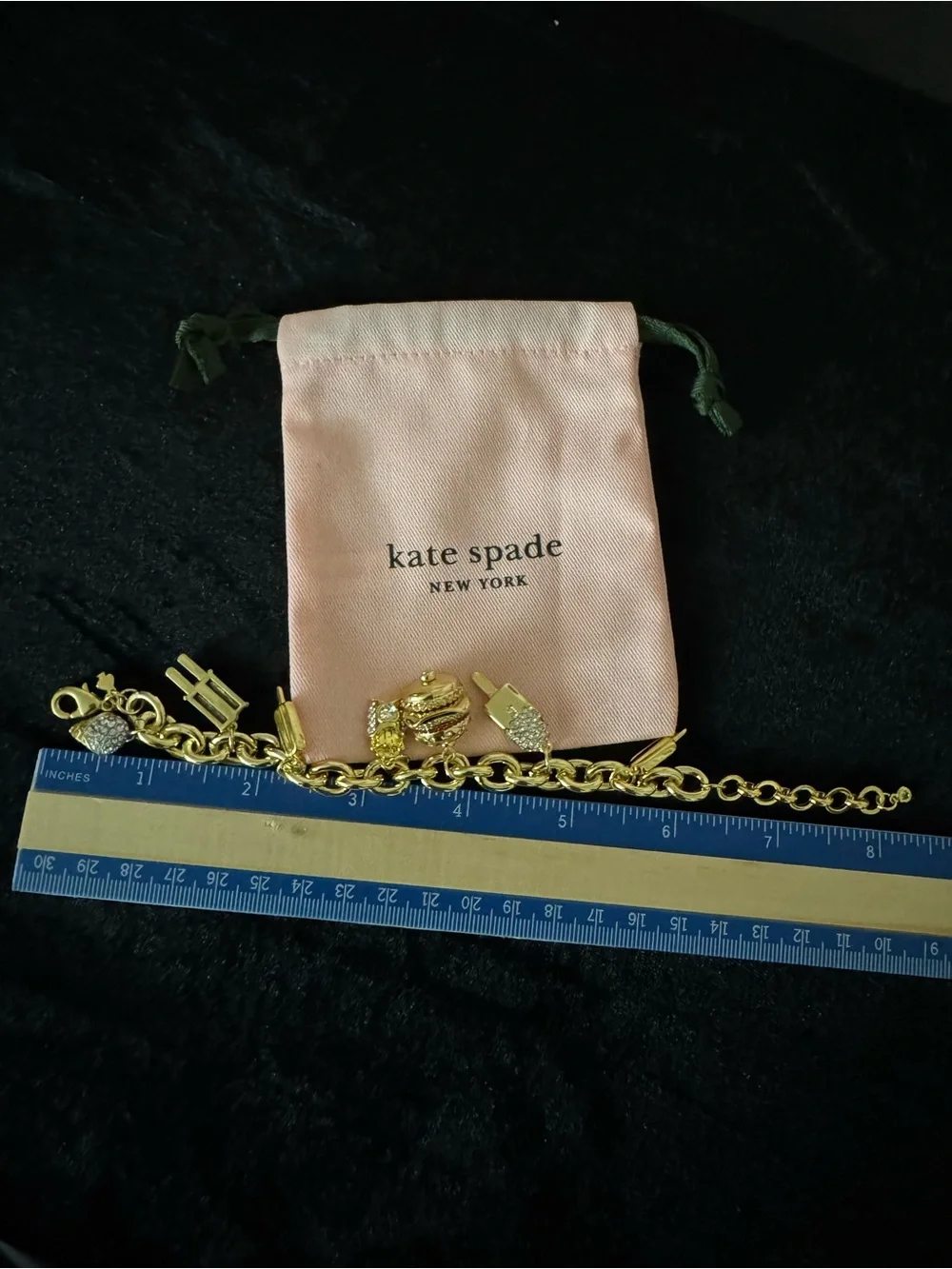 kate spade New York Gold Tone Fast food charm Bracelet - Gold tone